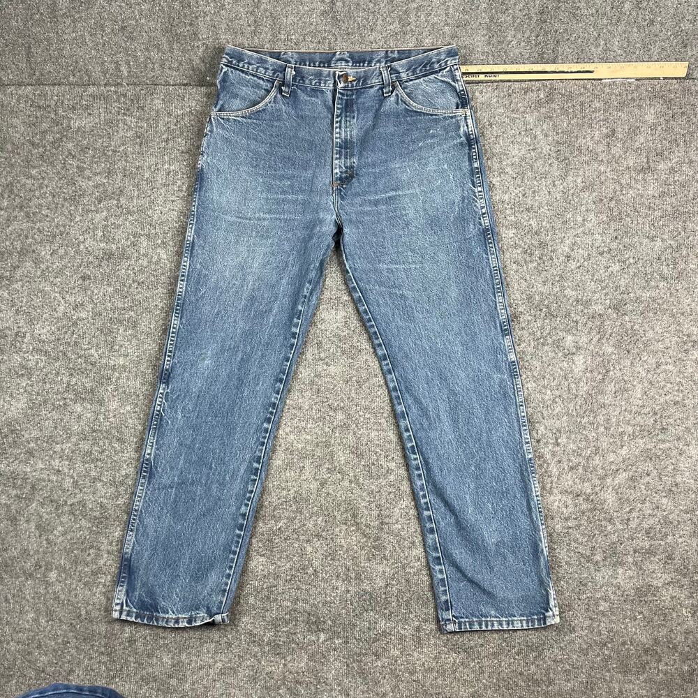 Rustler Jeans Mens Size 38x32 Blue Denim Cowboy Western Slim Fit